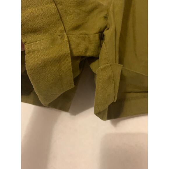Tommy Bahama 100% Linen Two Palms Cuffed Short Forest Moss NWT Women Size 2 - Picture 3 of 7